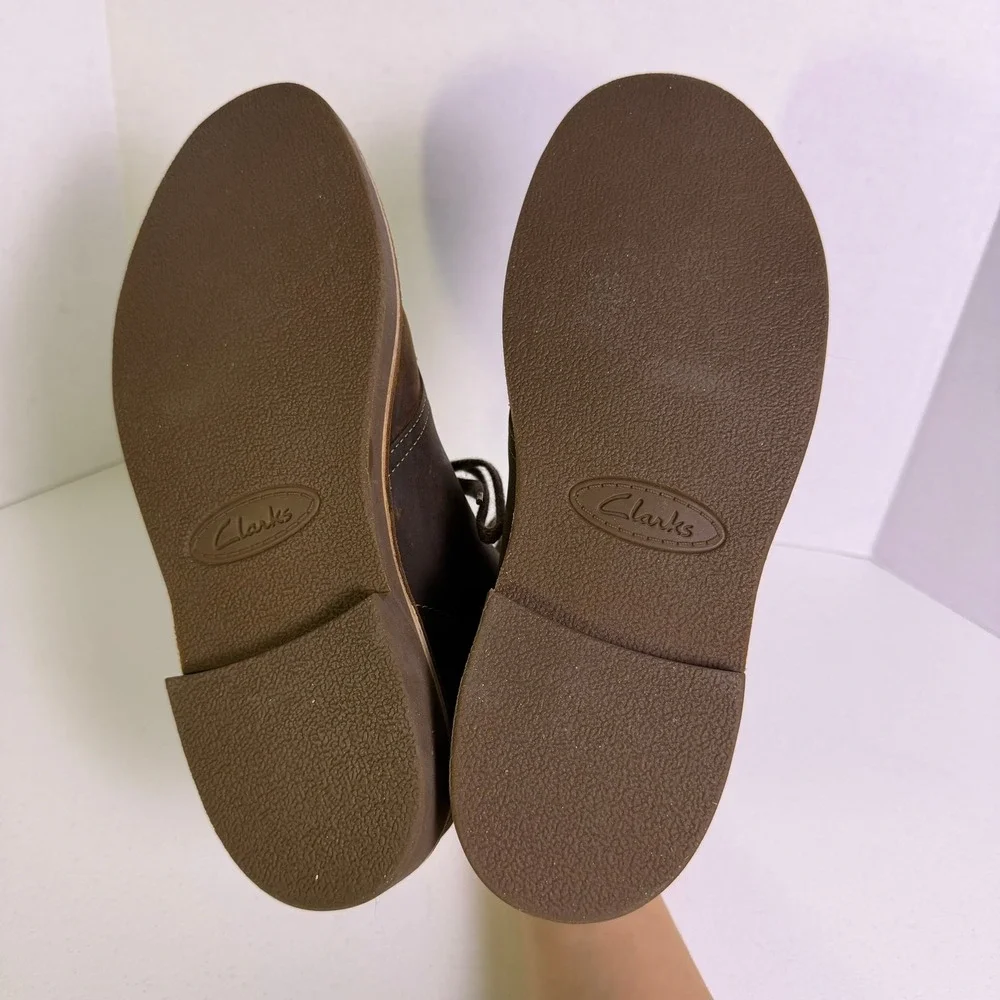 Clarks Desert Boots Mens 7.5 Brown Beeswax Leather Chukka Ankle Boots